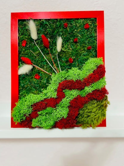 Red Moss Wall Art Set