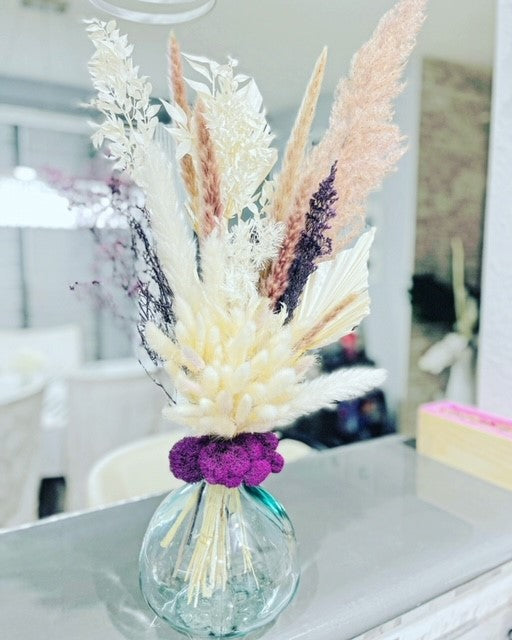 Vintage Violet Pampas Grass Arrangement